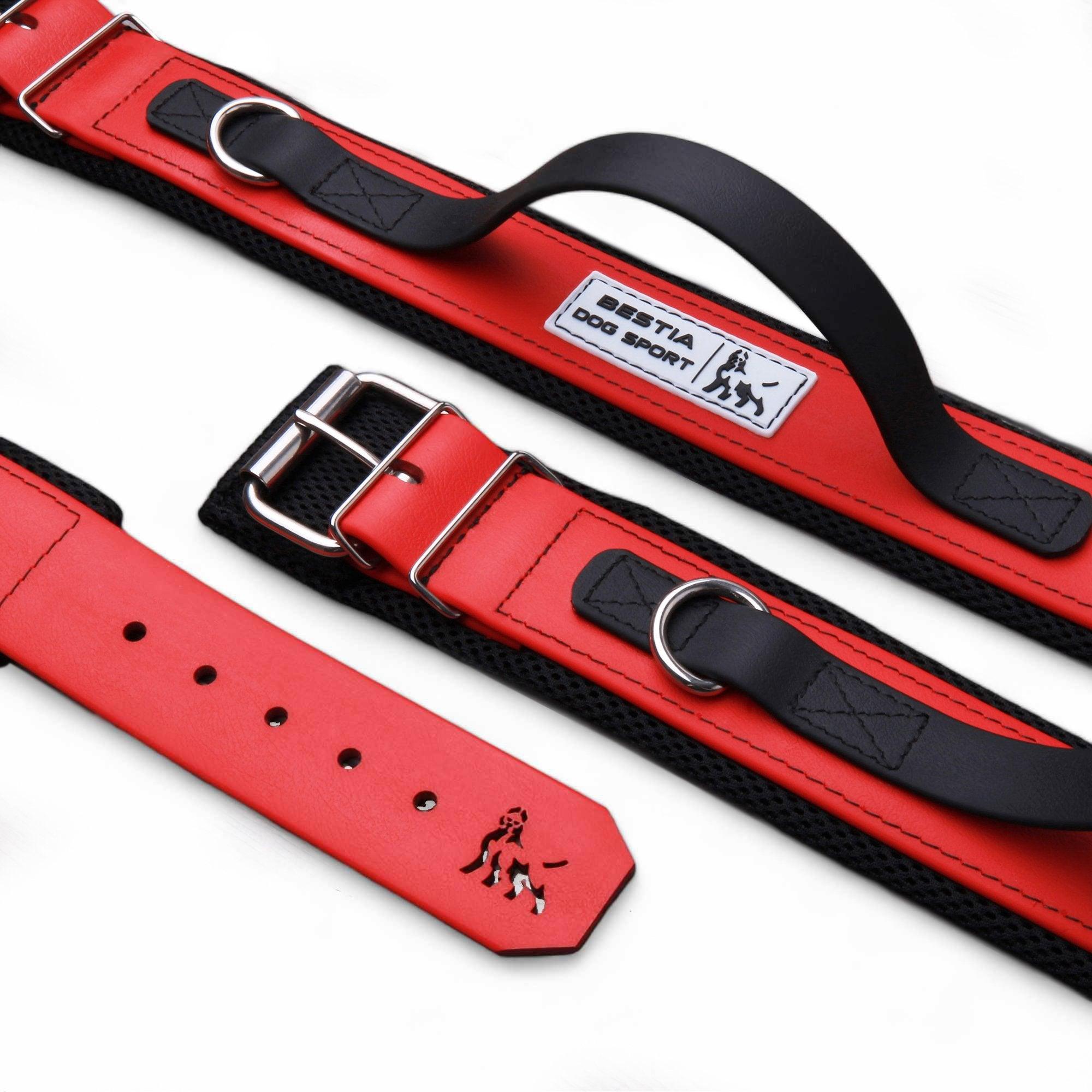 BESTIA Ultra Heavy Duty Handle Collar - 2" Red with Soft Cushion - Stainless Steel