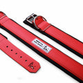BESTIA Ultra Heavy Duty Sport Dog Collar - 2" Wide Matt Red - Stainless Steel Hardware