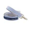 Premium Blue Striped Dog Leash - 6ft Cotton Washable, Heavy Duty Clip - Made in Canada