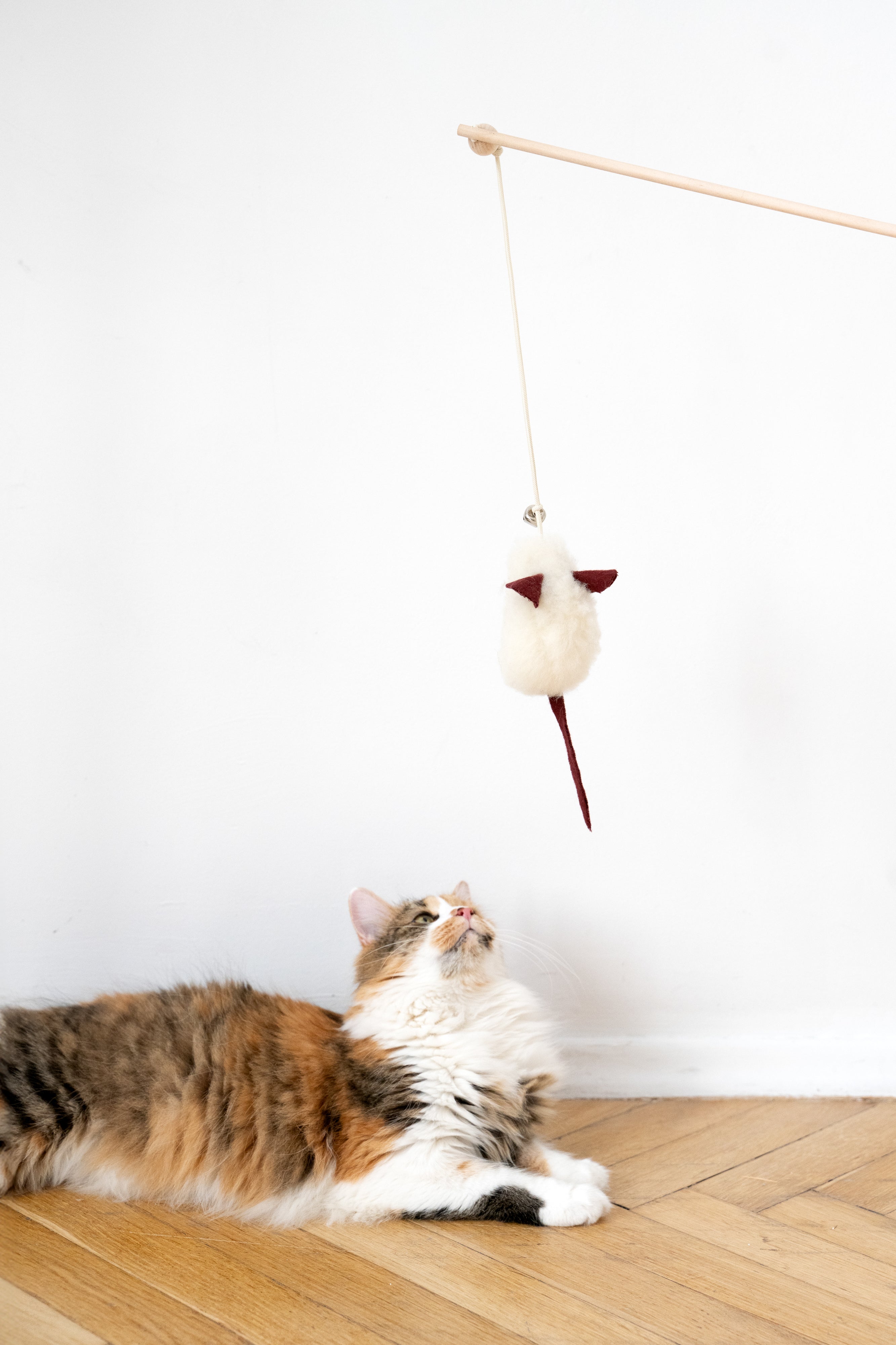 Natural Sheepskin Cat Toy Mouse - 100% Sheepskin with Bell - Handmade in EU