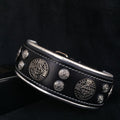 Luxury Hektor Dog Collar - 6.3cm Wide, 4mm Belt Leather - Nickel Silver Hardware