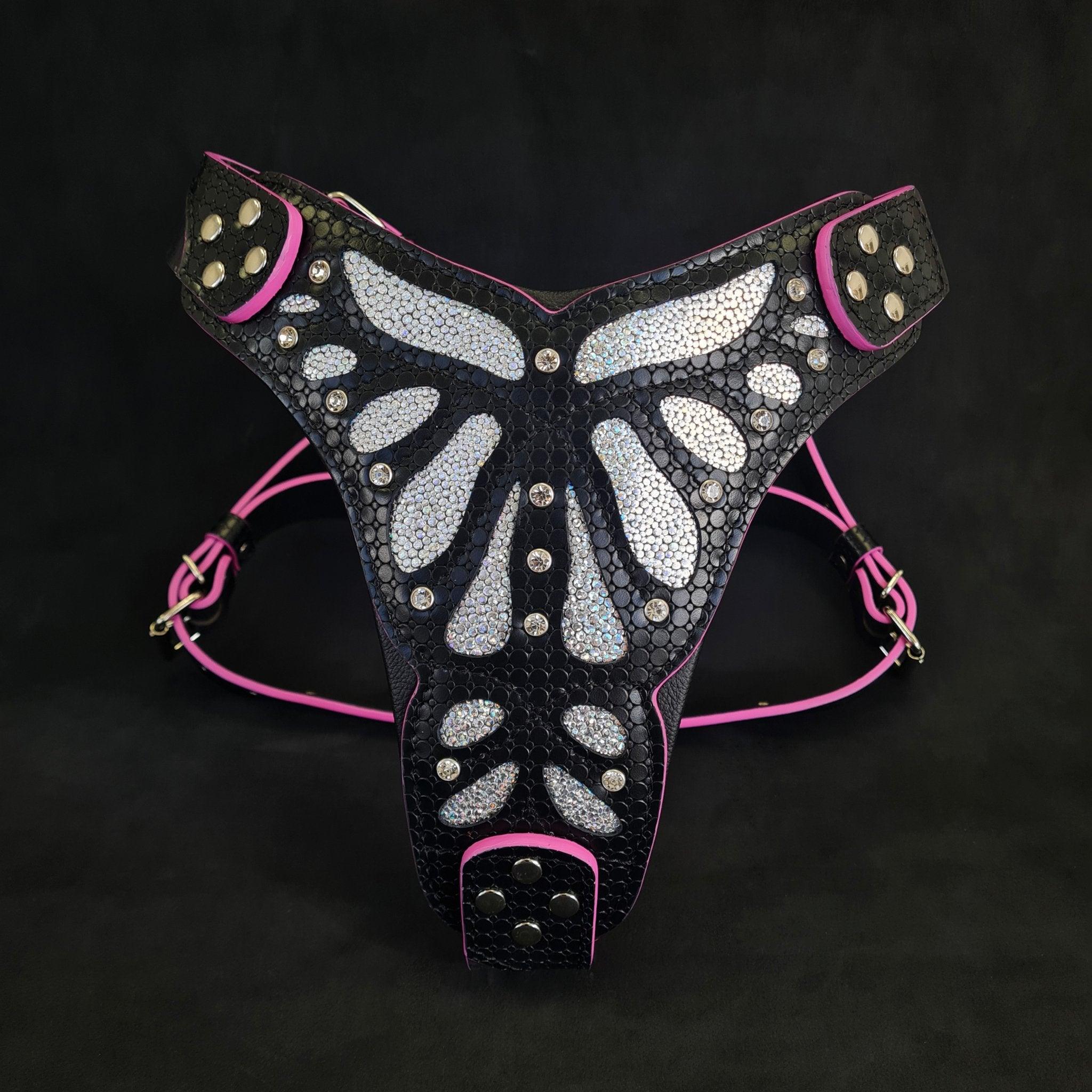 Luxury Ariel Dog Harness - Mermaid Glitter Leather with Soft Padding