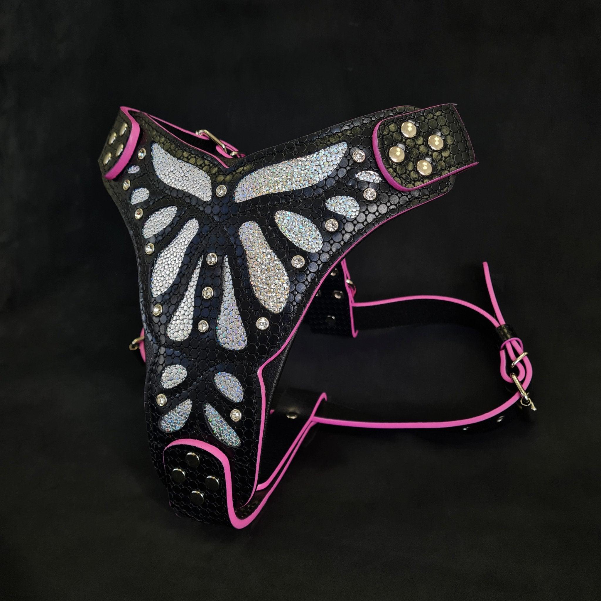 Luxury Ariel Dog Harness - Mermaid Glitter Leather with Soft Padding