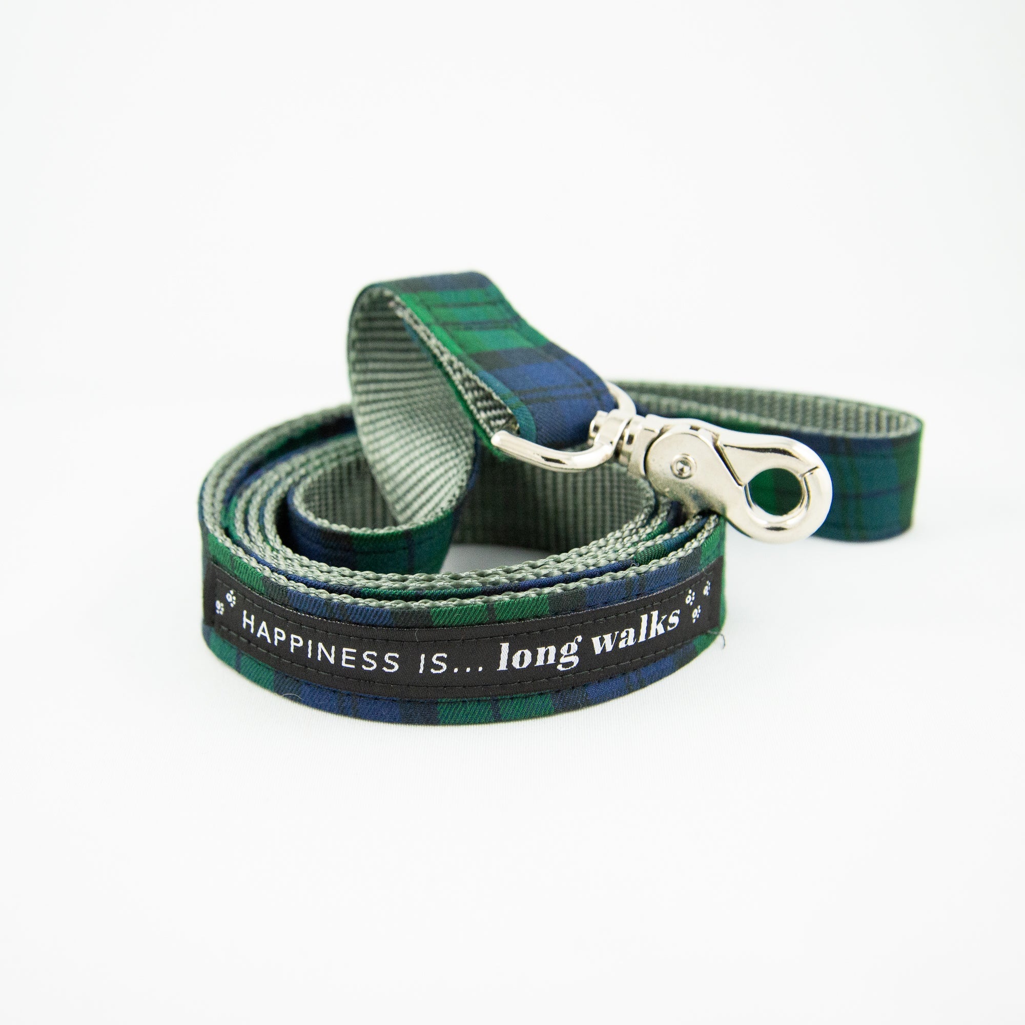Premium Blackwatch Plaid Dog Leash - 6ft Cotton Washable - Made in Canada